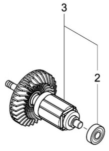 マキタ makita 100mm ディスクグラインダ GA418DRGX 用 ロータアッセンブリ 2 ツキ 510328-3 ジスク グラインダ 部品 修理 パーツ 研削