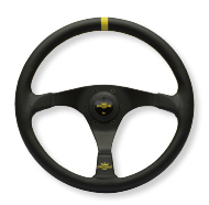 NARDI　パーソナル 　P051　トロフィ－　350　BKレザー、イエローステッチ/BKスポーク　正規輸入品　刻印有り お取り寄せ品