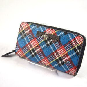 ■ ヴィヴィアンウエストウッドアングロマニア SHUKA TARTAN ラウンドファスナー長財布 PVC チェック柄 マルチカラー (0990010647)