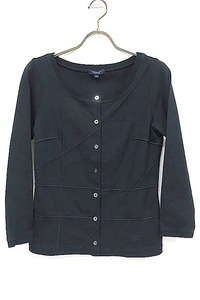 【中古】BURBERRY LONDON バーバリーロンドン　トップス レディース カーディガン ブラック コットン サイズ1