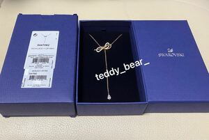 送料無料　新品　未使用　SWAROVSKI スワロフスキー　Lifelong Bow ネックレス　りぼん　Ｙ字ネックレス　箱あり　ゴールド