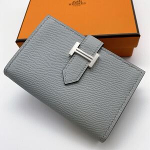 HERMES エルメス 二つ折り財布 ベアンコンパクト グリムエット エプソン シルバー金具 保護シール有り