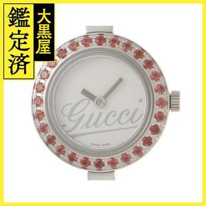 GUCCI　グッチ　バングルウォッチ ガーネットベゼル　105　SS　レディース　ホワイト文字盤【431】2148103704413