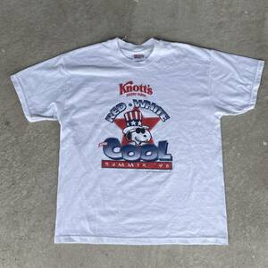 ビンテージ　90s 　ヘインズ　スヌーピー　ピーナッツ　ジョークール　キャラクター　遊園地　デザイン　Tシャツ　240330