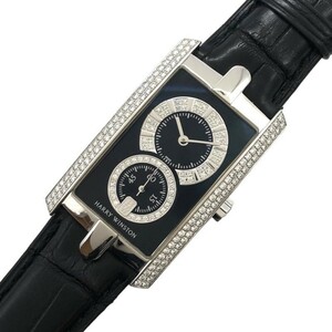 ハリーウィンストン HARRY WINSTON アヴェニューC ミッドサイズ 330/UMW ブラック K18ホワイトゴールド 腕時計 レディース 中古