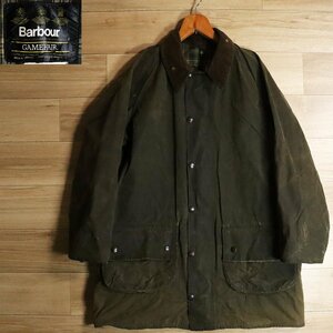 I3R/S6.24-1 80s　ビンテージ　イギリス製　Barbour　バブアー　GAMEFAIR　ゲームフェア　オイルドジャケット　襟コーデュロイ　ユーロ古着