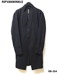 3 ¥68,200【RIPVANWINKLE Notchdless Coat RB-254 Black リップヴァンウィンクル ノッチドレス コート ブラック ジャケット】