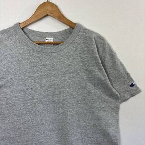 ヴィンテージ 80s【無地】CHAMPION チャンピオン 霜降り グレー Tシャツ USA製 L 目付き トリコタグ 88/12 バータグ ハチハチ ワンツー