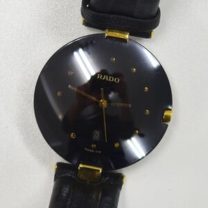 1円 可動品 腕時計 ラドー RADO 129.4075.4N クォーツ メンズ ブラック 同梱不可