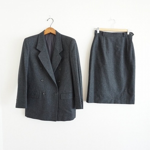 #wnc アクアスキュータム Aquascutum スカートスーツ グレー 無地 レディース [864946]