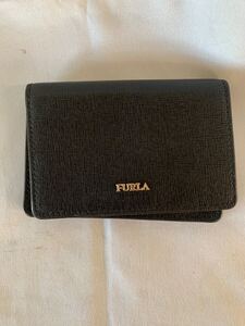 FURLA 黒 レザー 名刺入れ