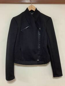 し1396 AX ARMANI EXCHANGE アルマーニエクスチェンジ 変形ジャケット ストレッチジャケット レディース S/P ブラック アシンメトリー