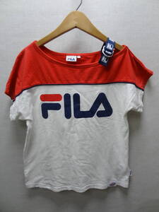 全国送料無料 フィラ FILA ＆ テグテグ TEG TEG コラボ 子供服キッズ女の子 綿100% 肩ストラップ付 半袖ドルマンスリーブ Tシャツ 155(160)