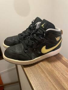 NIKE ナイキ AIR JORDAN 1 US13.5 キッズ kids 19.5㎝ ブラック×イエロー LAで購入