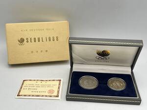 i5368HI SEOUL 1988年 ソウルオリンピック記念メダル 記念硬貨 1000ウォン・2000ウォン 韓国 五輪 コイン ケース 箱付