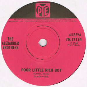 ●THE ALEXANDER BROTHERS / POOR LITTLE RICH BOY [UK 45 ORIGINAL 7inch シングル 試聴]