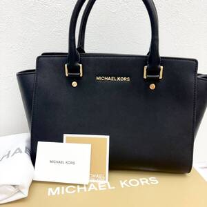 【T】MICHAEL KORS マイケルコース　SELMA セルマ 2WAYバッグ　ブラック　レザー　ハンド/ショルダー　箱/保存袋付き　中古/現状品【2346】