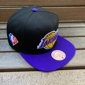 75周年記念モデル Mitchell&Ness ミッチェル&ネス NBA ロサンゼルス レイカーズ LA LAKERS 公式 2トーン スナップバックキャップ USA正規品