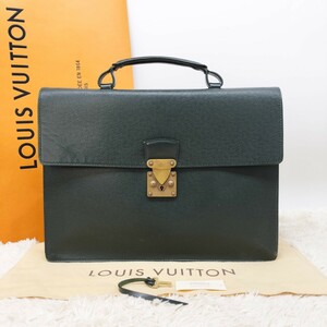 正規品 LOUISVUITTON ルイヴィトン タイガライン ビジネスバッグ ブリーフケース ハンドバッグ セルヴィエット モスコバ 鍵付 M30074