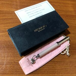 〈送料無料〉ミキモト リップブラシ 紅筆 パール 真珠 鍵 ピンク ハート シルバーカラー 化粧道具 化粧小物
