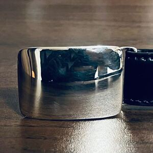 VINTAGE CARTIER ヴィンテージ カルティエ スライド バックル シルバー/ブラック レザー ベルト ビンテージ アクセサリー 廃盤 廃番 メンズ