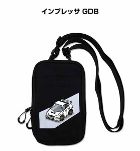 MKJP スマホショルダー ポーチ 車好き 祝い プレゼント 車 インプレッサ GDB 送料無料