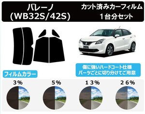 【ノーマルスモーク透過率3％】スズキ バレーノ WB32S/WB42S カット済カーフィルム リアセット