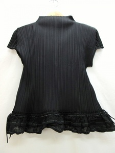 PLEATS PLEASE プリーツプリーズ プリーツフリルカットソー 3 PP43-JK502 ブラック ポリエステル100% ISSEY MIYAKE イッセイミヤケ