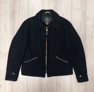 美品 Schott 716 WOOL CPO JACKET 38 ショット ウール CPOジャケット ウールジャケット ワンスター ライダース ブラック ゴールド 黒 753us