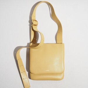 P2309P　▼JIL SANDER ジルサンダー▼　22AW ソフトナッパ ショルダーバッグ GOLDEN GRANOLA イエローベージュ レザーバッグ rb mks