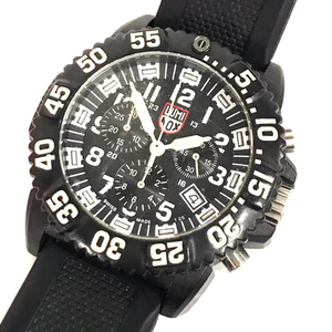 ルミノックス クロノグラフ デイト 腕時計 メンズ ブラック文字盤 未稼働品 純正ベルト LUMINOX QR062-388