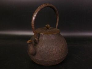 時代 龍文堂造 銅蓋 鉄瓶 茶道具 煎茶道具 骨董 古美術品