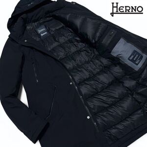 極美品/L相当●最高級 HERNO Laminar GORE-TEX ヘルノ ラミナー ゴアテックス ダウンコート ダウンジャケット ロング 肉厚 極暖 ネイビー