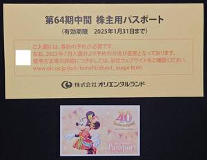 東京ディズニーリゾート 株主優待券 1枚 2025年1月31日まで 送料無料