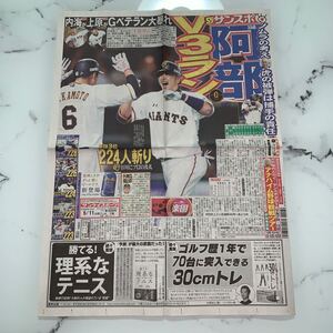 平成30年　新聞記事「阿部　V3ラン」「来日ジーコ氏　独占直撃」「森泉」「安倍なつみ」　4856