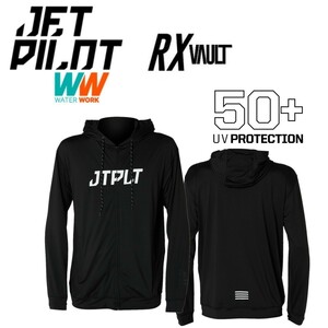 ジェットパイロット JETPILOT 2023 ラッシュガード フード付き 長袖 送料無料 RX ボルト L/S フーディッド ラッシー JA22613 ブラック S