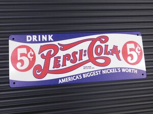 ◆送料\450◆【PEPSI COLA・ペプシコーラ】※《メタルサインボード ／ 150×400mm》　アメリカン雑貨　ブリキ看板