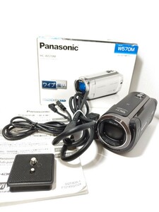 1円【通電/箱付】Panasonic パナソニック デジタルビデオカメラ　HC-W570M 32GB Wi-Fi　ブラック