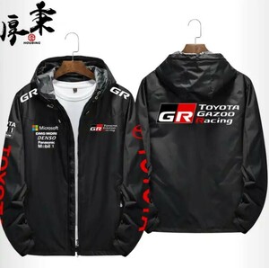 ★新品★トヨタ GR Gazoo Racing★モータースポーツ ロゴ アウトドアスポーツウェア ジッパーパーカー スウェット 釣り服 冬服★ブラック