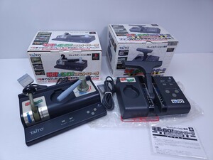 美品 TAITO タイトー PS PS2 プレイステーション 電車でGO! コントローラーハンドルタイプ TCPP-20001ソフト セット 動作未確認 (B-15)