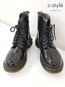 I876 [人気] Dr.Martens ドクターマーチン ブーツ UK4 ブラック 8ホール PASCAL FRNT ZIP | G★