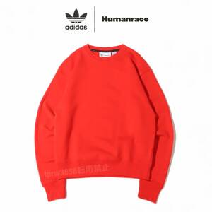 新品未使用 ファレル adidas スウェット【5XL】定価10989円 Humanrace ヒューマンレース クルーネック トレーナー 9941 赤 PW アディダス