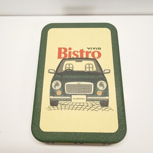 非売品 SUBARU スバル VIVIO Bistro 缶ケース ヴィヴィオ ビストロ 年代物 軽自動車 販促品 ノベルティ グッズ ディーラー 希少 入手困難 4