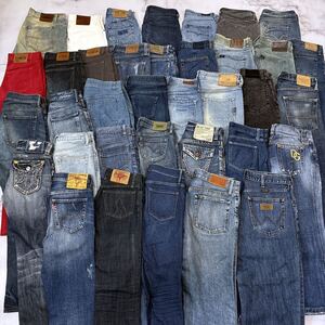 1円~ ＊ まとめ売り 36点セット LEVI’S/Lee/EDWIN/DIESEL/DOLCE&GABBANA/SCOTCH&SODA/Wrangler/RALPH LAUREN デニムパンツ ジーンズ 卸売