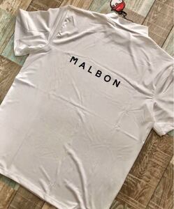 M マルボンゴルフ MALBON GOLF 　シャツ　モックネック　半袖　白色　白