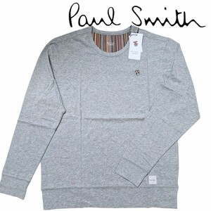 新品 ポールスミス Paul Smith 長袖Tシャツ L マルチストライプ ラビット グレー杢 ロンT タグ付き クリスタル ラビット ウサギ 刺繍