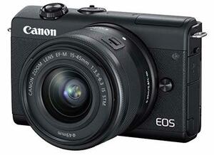 Canon ミラーレス一眼カメラ EOS M200 標準ズームキット ブラック EOSM200B(中古品)