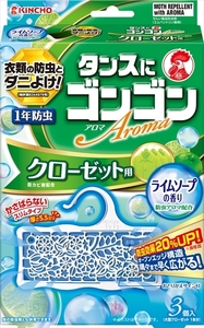 まとめ得 ゴンゴンアロマ クローゼット用 3個入 ライムソープの香り 大日本除虫菊（金鳥） 防虫剤 x [6個] /h