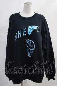 NieR Clothing / プリントSWEAT 黒×青 H-24-01-12-010-PU-TO-KB-ZT385