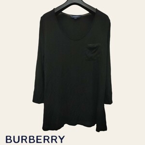 BURBERRY LONDON /バーバリー レディース 長袖Tシャツ ロンT ブラック 1サイズ 薄手 日本製 I-4719